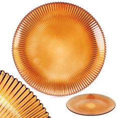 UNBRANDED Desertni krožnik iz jantarnega stekla 21 cm 