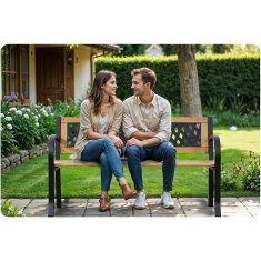 UNBRANDED Vrtna klop z naslonjalom 125 x 77 x 49 cm Kavč Elion 