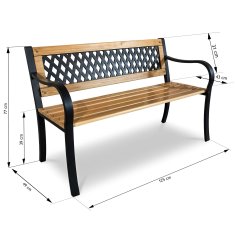 UNBRANDED Vrtna klop z naslonjalom 125 x 77 x 49 cm Kavč Elion 