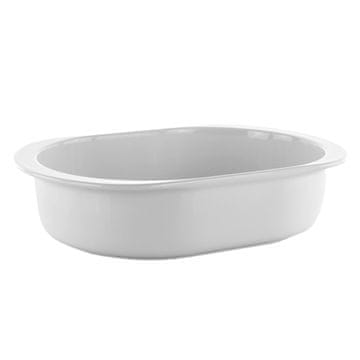 Ovalen pekač 33x22xh8CMcm / bel / porcelan