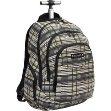 Street Šolska torba na kolesih Trolley Round Canvas Spark z več predali in mehkim hrbtiščem