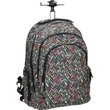Street Šolska torba na kolesih Trolley Round Canvas Ziggy z več notranjimi predali