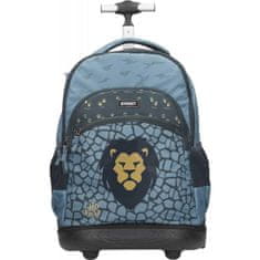 Street Šolska torba na kolesih Trolley Wild Child Lion z aluminijastim ročajem in stranskimi žepi