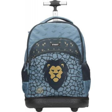 Street Šolska torba na kolesih Trolley Wild Child Lion z aluminijastim ročajem in stranskimi žepi