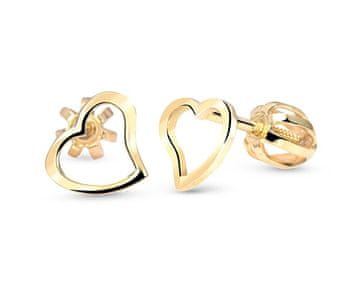 Cutie Jewellery Uhani s srcem iz rumenega zlata C2760-30-X-1