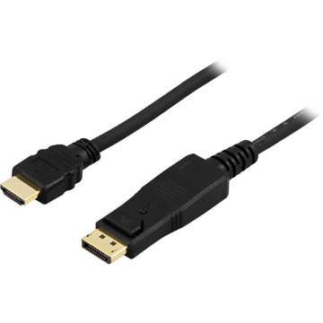 UNBRANDED DELTACO DisplayPort HDMI audio 19-pin ha 3m črn