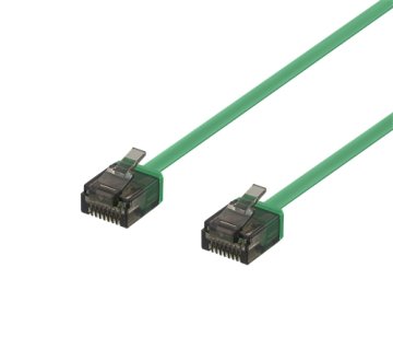 UNBRANDED DELTACO Cat6a patch kabel, ploščat, 0,5m, zelen