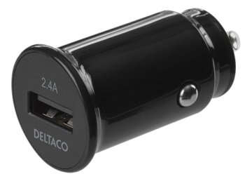 UNBRANDED Deltaco avto polnilec USB-A 12W - črn