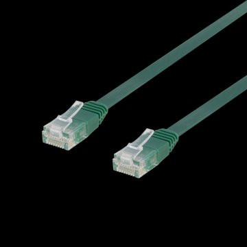 UNBRANDED DELTACO Cat6 mrežni kabel, ploščat, 10m, 250MHz, zelen