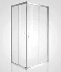 Armal Pravokotna tuš kabina z drsnimi vrati DOMINO 2D 80x100x200 cm, krom profili, prozorno steklo 6 mm