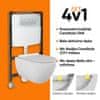CeraStyle SET CITY: podometni splakovalnik + aktivirna tipka + wc školjka City rimless z desko