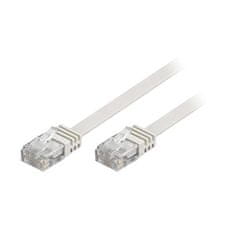 UNBRANDED DELTACO Flat 7m, Omrežni kabel, bel 