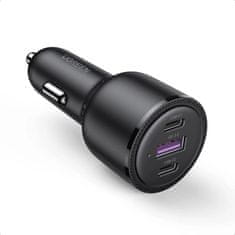UNBRANDED Avtopolnilec Ugreen 2x USB-C / 1x USB, 69W - črn 