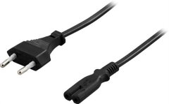 UNBRANDED Deltaco Kabel naprave CEE 7/16 - IEC 60320 C7, neozemljen, 1m - črn 