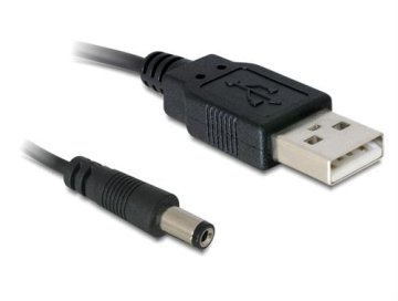 UNBRANDED DeLock USB na DC 5,5 x 2,1 mm, 1 m - črna