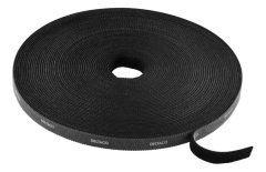UNBRANDED DELTACO Velcro trak v roli, širina 10mm, 15m, črn 