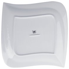 UNBRANDED Desertni krožnik iz belega porcelana - sodoben dizajn, primeren za pomivanje v pomivalnem stroju 