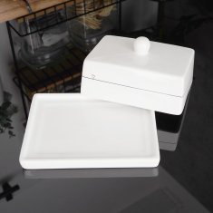 UNBRANDED Minimalističen beli menjalnik masla z ročajem in keramiko 