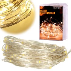 UNBRANDED LED okrasne žične luči 5m 50LED topla bela 