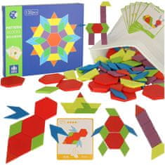 UNBRANDED Montessori puzzle lesene oblike 155el. 