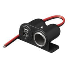 UNBRANDED Nadometna vtičnica za cigaretni vžigalnik + 2xUSB tip A 12V/24V v pretisnem omotu 