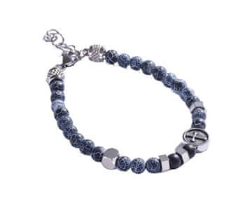 Marc Malone Moška zapestnica iz perlic z razpokanim agatom MCGB5025