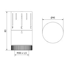 IFS Termostatska glava M30x1,5 | Črna | Mexen