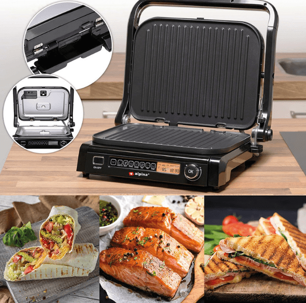  Alpina kontaktni žar, nelepljiva prevleka, 2100 W, črno-srebrn