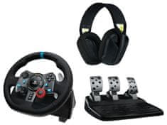 G29 Driving Force volan (PS5/PS4/PS3) + slušalke G435, črne (991-000539)