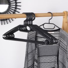 UNBRANDED Deset vrtljivih obešalnikov za oblačila iz črne plastike – praktična rešitev 