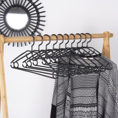 UNBRANDED Deset vrtljivih obešalnikov za oblačila iz črne plastike – praktična rešitev 