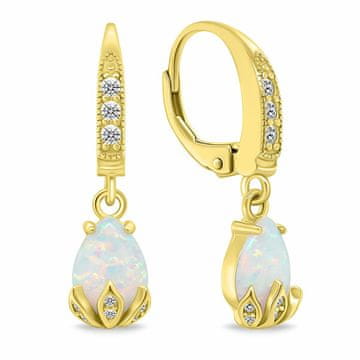 Brilio Silver Očarljivi pozlačeni uhani z opali EA929Y