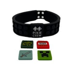 PIXIE CREW & MINECRAFT Nastavljiva zapestnica črna 4 multipikslov