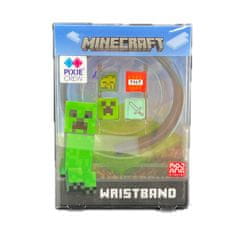 PIXIE CREW & MINECRAFT Nastavljiva zapestnica črna 4 multipikslov