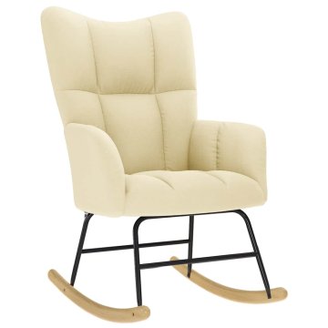 Vidaxl Gugalni stol krem blago