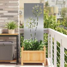 Vidaxl Dekorativni panel za vrt Srebrna 50 x 140 cm Nerjaveče jeklo