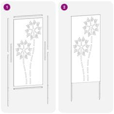 Vidaxl Dekorativni panel za vrt Srebrna 50 x 140 cm Nerjaveče jeklo