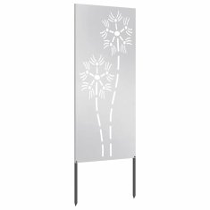 Vidaxl Dekorativni panel za vrt Srebrna 50 x 140 cm Nerjaveče jeklo