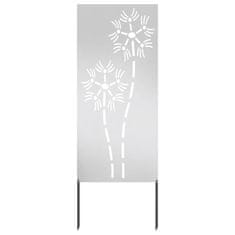 Vidaxl Dekorativni panel za vrt Srebrna 50 x 140 cm Nerjaveče jeklo