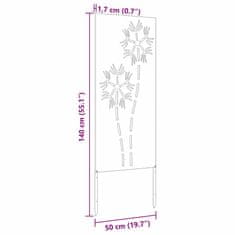 Vidaxl Dekorativni panel za vrt Srebrna 50 x 140 cm Cinkano jeklo