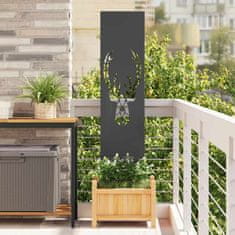 Vidaxl Dekorativni panel za vrt Črna 32 x 140 cm Mnogi jeklo