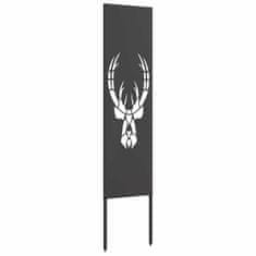 Vidaxl Dekorativni panel za vrt Črna 32 x 140 cm Mnogi jeklo