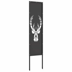 Vidaxl Dekorativni panel za vrt Črna 32 x 140 cm Mnogi jeklo