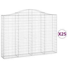 Vidaxl Obokane gabion košare 25 kosov 200x30x140/160 cm cinkano železo