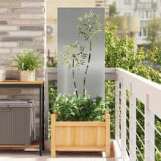 Vidaxl Dekorativni panel za vrt Srebrna 50 x 140 cm Cinkano jeklo