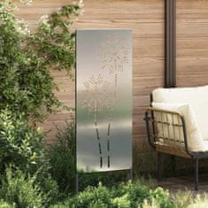 Vidaxl Dekorativni panel za vrt Srebrna 50 x 140 cm Cinkano jeklo