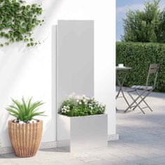 Vidaxl Vrtno korito z dekorativno ploščo Srebrna 50 x 140 cm