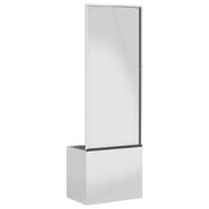 Vidaxl Vrtno korito z dekorativno ploščo Srebrna 50 x 140 cm
