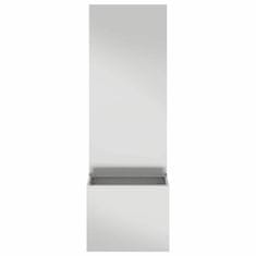 Vidaxl Vrtno korito z dekorativno ploščo Srebrna 50 x 140 cm