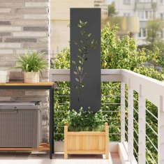 Vidaxl Dekorativni panel za vrt Črna 32 x 140 cm Mnogi jeklo